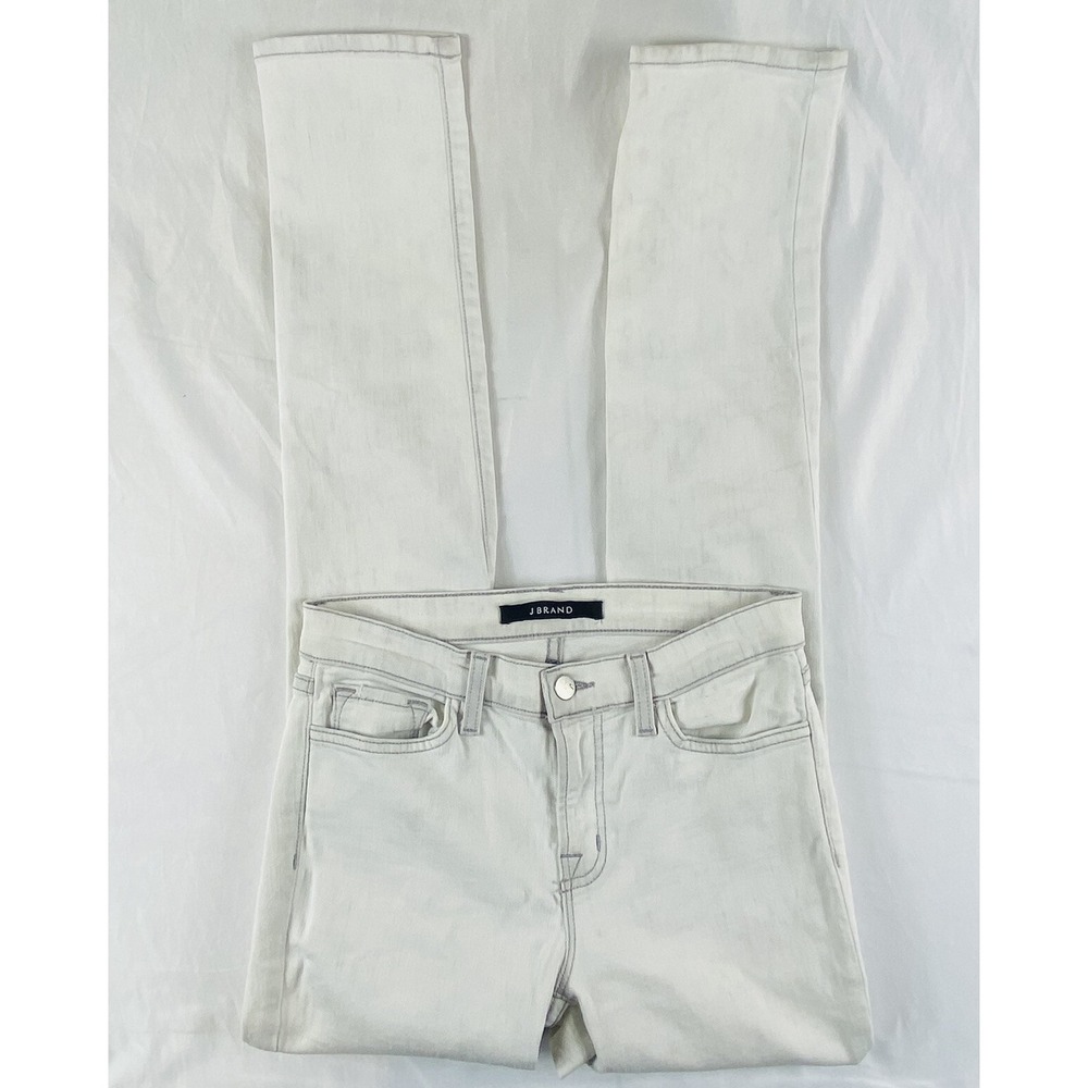 J Brand Commotion Skinny Jeans Womens 27 Lightwash White Stretch Denim 81120073N